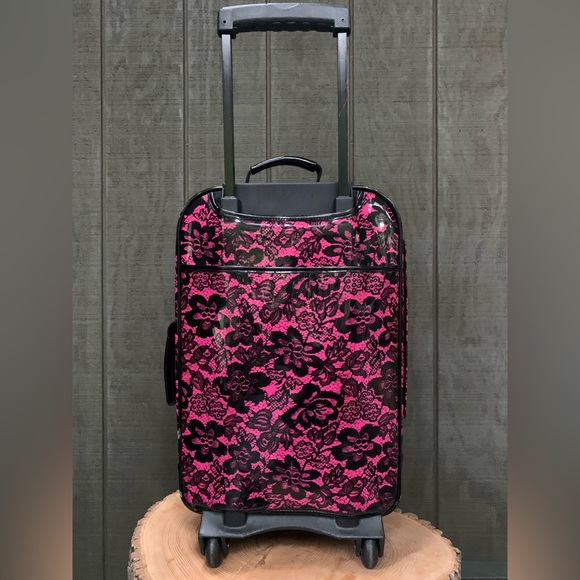Betsey Johnson 90s Vintage Lace Rolling Suitcase - Picture 3 of 10